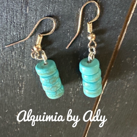 Alquimia Jewelry - Turquoise Navajo style earrings cluster confetti chandelier handmade